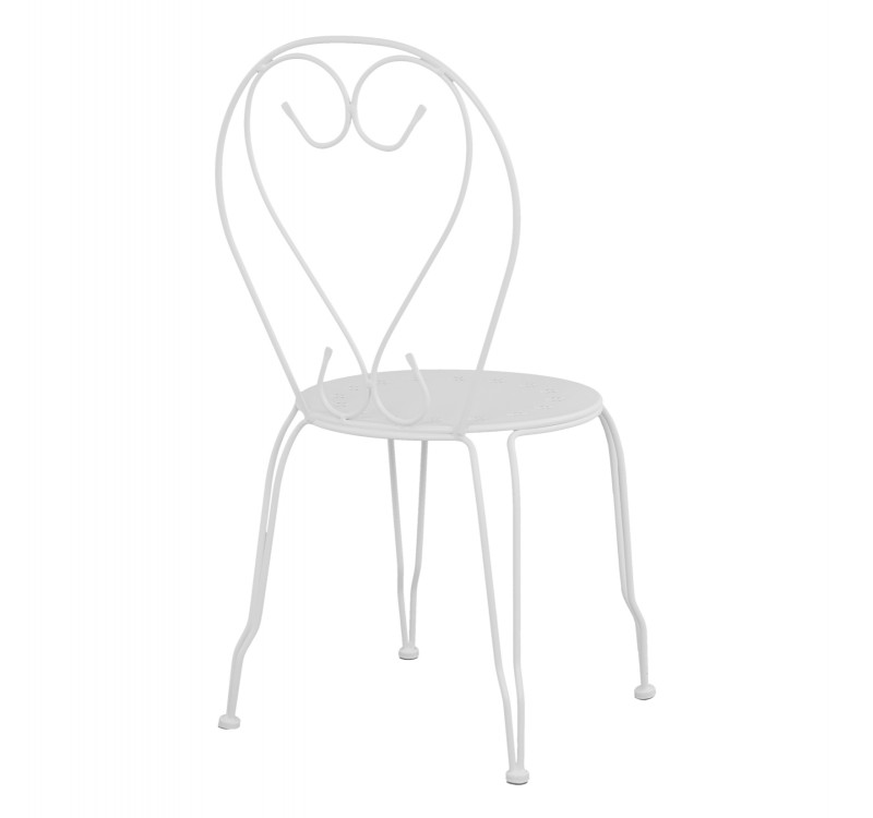 ΚΑΡΕΚΛΑ ΜΕΤΑΛΛΙΚΗ AMORE ΛΕΥΚΗ 42x48x90 εκ. HM5007.12