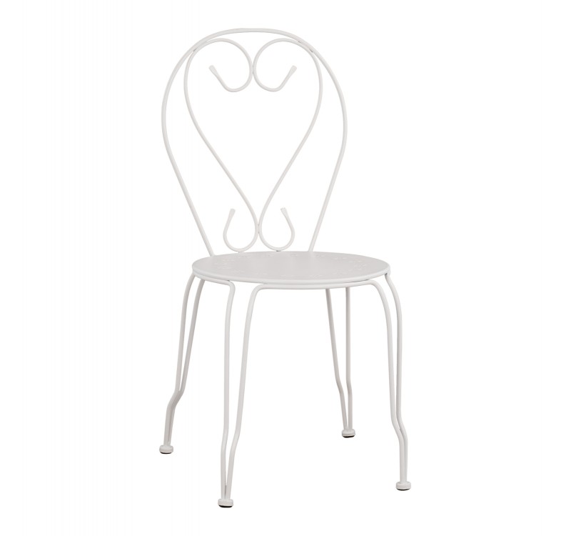 ΚΑΡΕΚΛΑ ΜΕΤΑΛΛΙΚΗ AMORE ΛΕΥΚΗ 42x48x90 εκ. HM5007.12