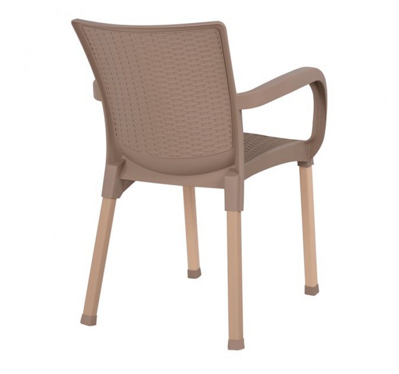 ΠΟΛΥΘΡΟΝΑ ΠΟΛΥΠΡΟΠΥΛΕΝΙΟΥ RATTAN ΠΟΔΙ ALU HM5591.02 ΚΑΠΟΥΤΣΙΝΟ 60x60x82 cm