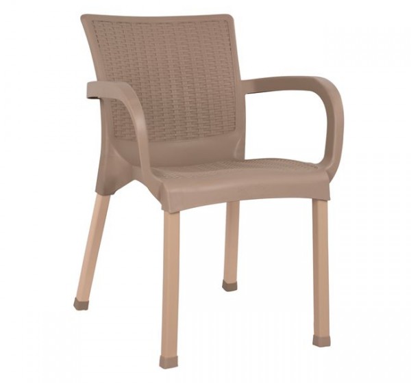 ΠΟΛΥΘΡΟΝΑ ΠΟΛΥΠΡΟΠΥΛΕΝΙΟΥ RATTAN ΠΟΔΙ ALU HM5591.02 ΚΑΠΟΥΤΣΙΝΟ 60x60x82 cm