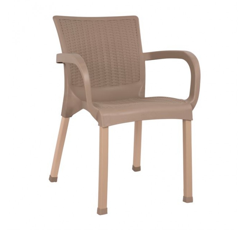 ΠΟΛΥΘΡΟΝΑ ΠΟΛΥΠΡΟΠΥΛΕΝΙΟΥ RATTAN ΠΟΔΙ ALU HM5591.02 ΚΑΠΟΥΤΣΙΝΟ 60x60x82 cm