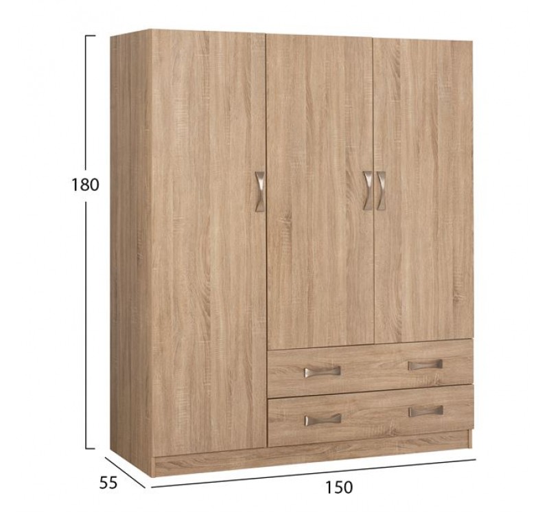 ΝΤΟΥΛΑΠΑ 3ΦΥΛΛΗ CARLY HM384.02 ΜΕ ΔΥΟ ΣΥΡΤΑΡΙΑ SONAMA 150X55Χ180Υεκ.