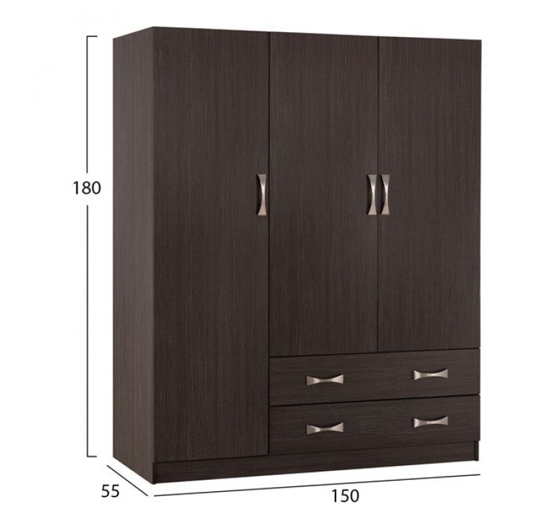 ΝΤΟΥΛΑΠΑ 3ΦΥΛΛΗ CARLY HM384.01 ΜΕ ΔΥΟ ΣΥΡΤΑΡΙΑ ZEBRANO 150X55Χ180Υεκ.