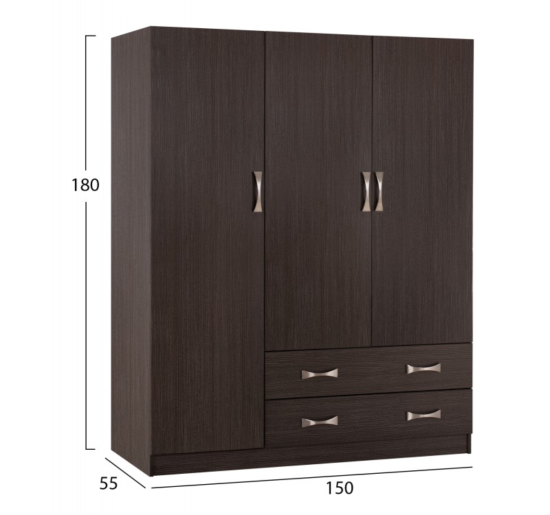 ΝΤΟΥΛΑΠΑ 3ΦΥΛΛΗ CARLY HM384.01 ΜΕ ΔΥΟ ΣΥΡΤΑΡΙΑ ZEBRANO 150X55Χ180Υεκ.