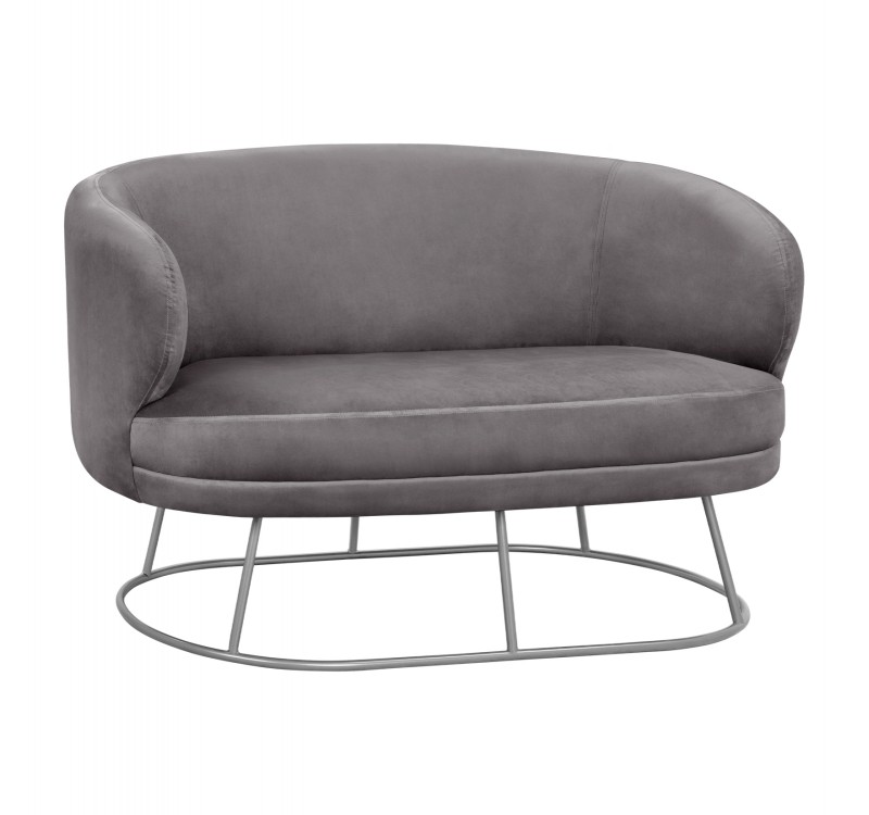 ΚΑΝΑΠΕΣ 2ΘΕΣΙΟΣ ARIEN HM8492.01 ΑΠΟ ΒΕΛΟΥΔΟ ΓΚΡΙ ΜΕ ΑΣΗΜΙ ΒΑΣΗ 125Χ80Χ84Υ εκ.