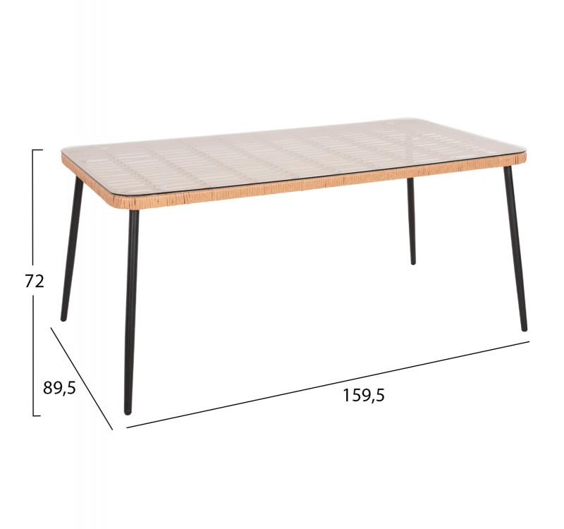 ΣΕΤ ΤΡΑΠΕΖΑΡΙΑΣ 7ΤΜΧ ALLEGRA HM10495 WICKER ΜΠΕΖ-ΜΕΤΑΛΛΟ ΜΑΥΡΟ