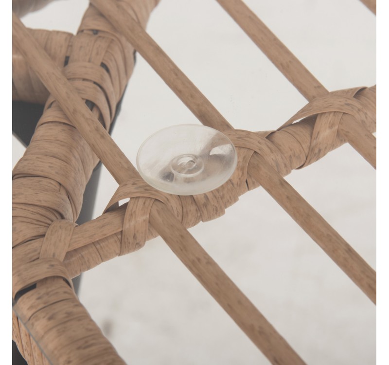 ΣΕΤ ΤΡΑΠΕΖΑΡΙΑΣ 7ΤΜΧ ALLEGRA HM10495 WICKER ΜΠΕΖ-ΜΕΤΑΛΛΟ ΜΑΥΡΟ