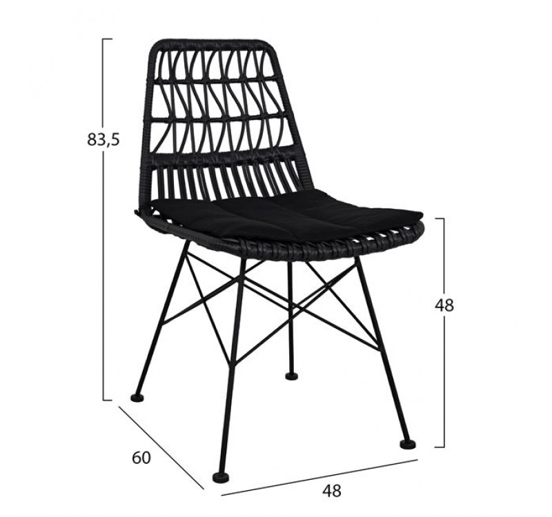 ΣΕΤ 7ΤΜΧ ALLEGRA WICKER ΜΕ ΤΡΑΠΕΖΙ 160X90X78Υ ΜΠΕΖ & ΜΑΥΡΟ ΧΡΩΜΑ HM10516