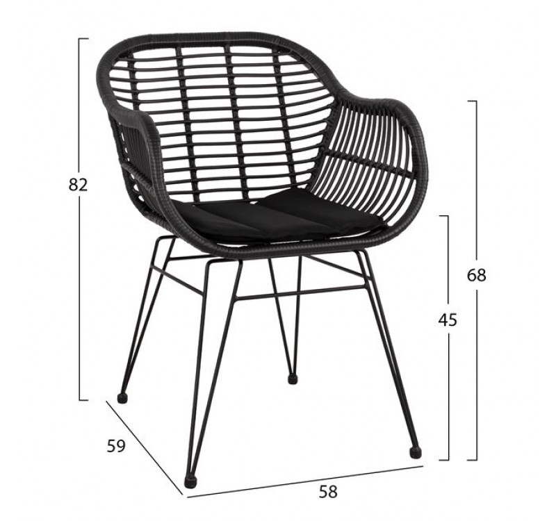 ΣΕΤ 7ΤΜΧ ALLEGRA WICKER ΜΕ ΤΡΑΠΕΖΙ 160X90X78Υ ΜΠΕΖ & ΜΑΥΡΟ ΧΡΩΜΑ HM10516