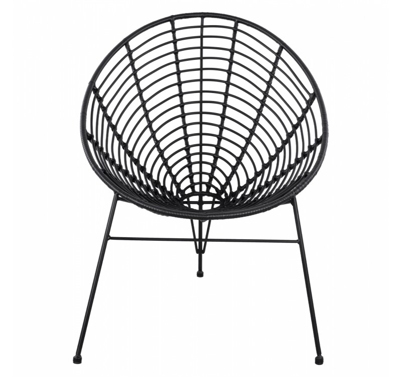 ΠΟΛΥΘΡΟΝΑ ΤΥΠΟΥ ΦΩΛΙΑ ΜΕΤΑΛΛΙΚΗ ALLEGRA HM5458.02 ΜΕ ΜΑΥΡΟ WICKER 73x83x86Υ εκ.