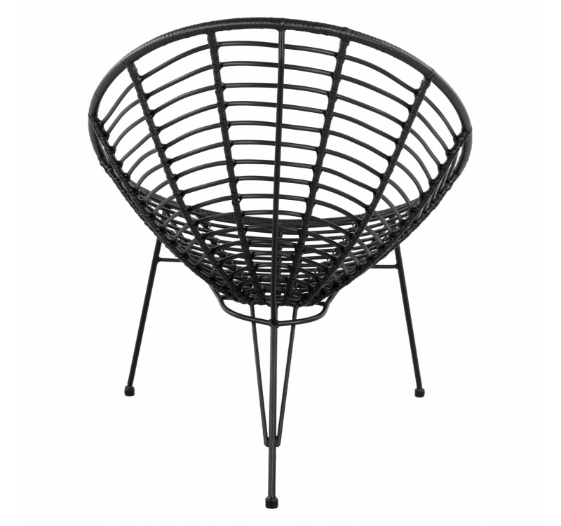 ΠΟΛΥΘΡΟΝΑ ΤΥΠΟΥ ΦΩΛΙΑ ΜΕΤΑΛΛΙΚΗ ALLEGRA HM5458.02 ΜΕ ΜΑΥΡΟ WICKER 73x83x86Υ εκ.