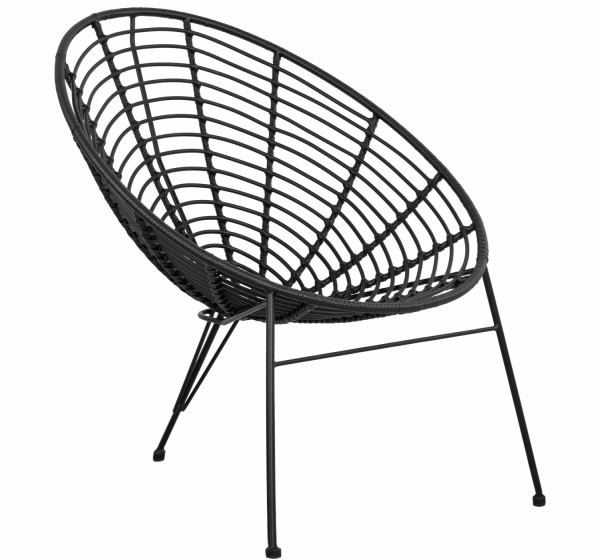 ΠΟΛΥΘΡΟΝΑ ΤΥΠΟΥ ΦΩΛΙΑ ΜΕΤΑΛΛΙΚΗ ALLEGRA HM5458.02 ΜΕ ΜΑΥΡΟ WICKER 73x83x86Υ εκ.