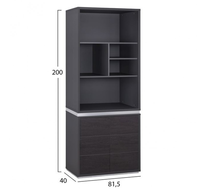 ΒΙΒΛΙΟΘΗΚΗ ΓΡΑΦΕΙΟΥ ΕΠΑΓΓΕΛΜΑΤΙΚΗ ROSEWOOD HM2090 81,5Χ40Χ200Υ εκ.