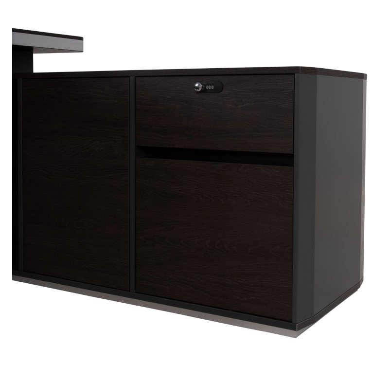 ΓΡΑΦΕΙΟ ΕΠΑΓΓΕΛΜΑΤΙΚΟ ΔΕΞΙΑ ΓΩΝΙΑ ROSEWOOD HM2083R 220X180X76Υ εκ.