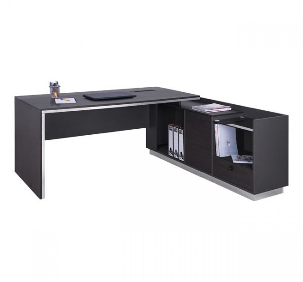 ΓΡΑΦΕΙΟ ΕΠΑΓΓΕΛΜΑΤΙΚΟ ΔΕΞΙΑ ΓΩΝΙΑ ROSEWOOD HM2086R 180X170X76Υ εκ.