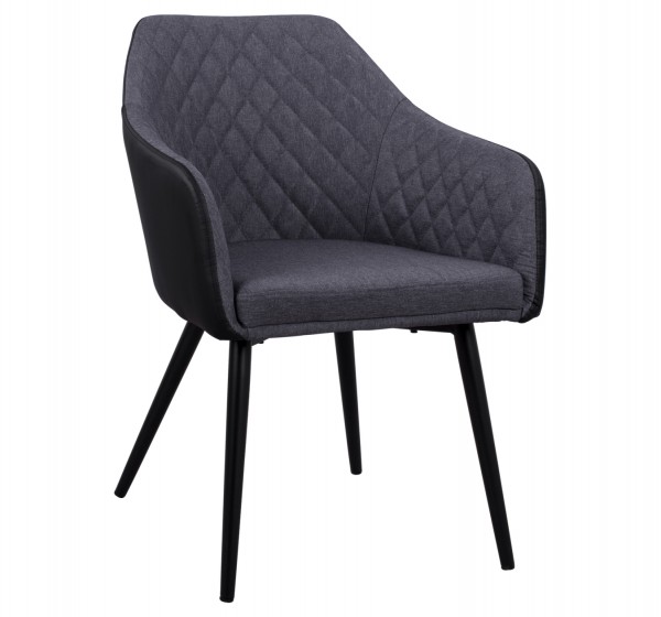 ΠΟΛΥΘΡΟΝΑΚΙ CHARLES HM8522.01 ΜΕ ΥΦΑΣΜΑ ΣΚΟΥΡΟ ΓΚΡΙ PU ΜΑΥΡΟ 57x63x83Υ εκ.