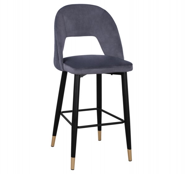 ΣΚΑΜΠΟ ΜΠΑΡ HARPER HM8526.01 ΒΕΛΟΥΔΟ ΓΚΡΙ ΜΕ ΜΕΤΑΛΛΙΚΟ ΣΚΕΛΕΤΟ 50Χ51Χ111Υ εκ.