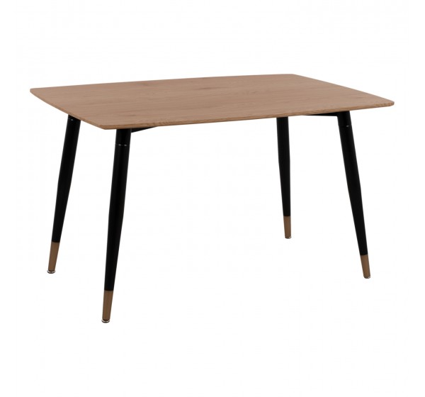 ΤΡΑΠΕΖΙ ALIZA ΡΟΥΣΤΙΚ ΜΕ ΦΥΣΙΚΗ ΕΠΙΦΑΝΕΙΑ & ΜΕΤΑΛΛΙΚΑ ΠΟΔΙΑ ΜΑΥΡΟ ΜΑΤ  HM8553.01 120x80x74Υ εκ.