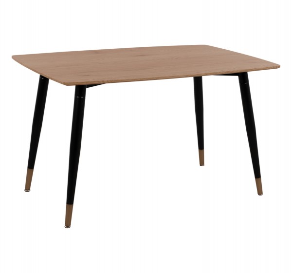 ΤΡΑΠΕΖΙ ALIZA ΡΟΥΣΤΙΚ ΜΕ ΦΥΣΙΚΗ ΕΠΙΦΑΝΕΙΑ & ΜΕΤΑΛΛΙΚΑ ΠΟΔΙΑ ΜΑΥΡΟ ΜΑΤ  HM8553.01 120x80x74Υ εκ.