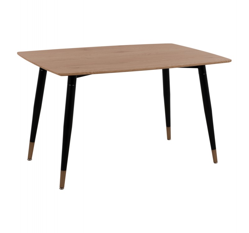 ΤΡΑΠΕΖΙ ALIZA ΡΟΥΣΤΙΚ ΜΕ ΦΥΣΙΚΗ ΕΠΙΦΑΝΕΙΑ & ΜΕΤΑΛΛΙΚΑ ΠΟΔΙΑ ΜΑΥΡΟ ΜΑΤ  HM8553.01 120x80x74Υ εκ.