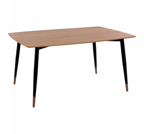 ΤΡΑΠΕΖΙ JOLIE ΡΟΥΣΤΙΚ ΜΕ ΦΥΣΙΚΗ ΕΠΙΦΑΝΕΙΑ ΜΕ ΜΕΤΑΛΙΚΑ ΠΟΔΙΑ ΜΑΥΡΟ ΜΑΤ  HM8554.01 160x90x74Υ εκ.