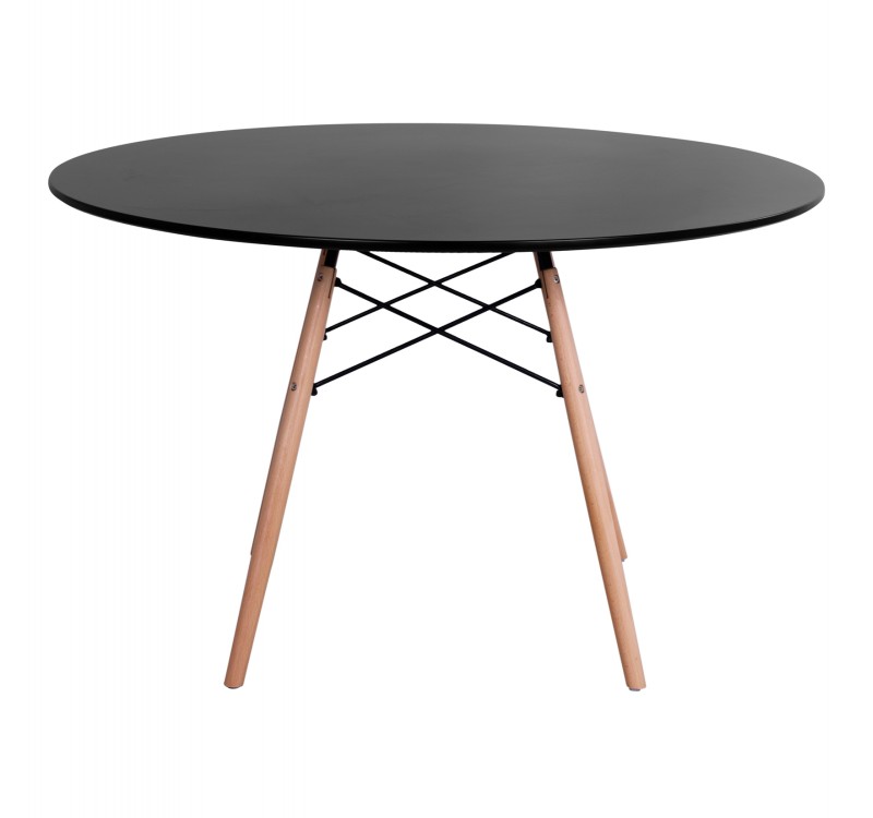 ΤΡΑΠΕΖΙ MINIMAL ΣΤΡΟΓΓΥΛΟ HM8454.02 MDF ΣΕ ΜΑΥΡΟ-ΠΟΔΙΑ ΟΞΙΑΣ ΣΕ ΦΥΣΙΚΟ Φ120Χ74Υεκ.