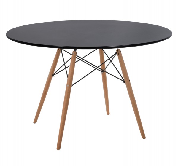 ΤΡΑΠΕΖΙ MINIMAL ΣΤΡΟΓΓΥΛΟ HM8454.02 MDF ΣΕ ΜΑΥΡΟ-ΠΟΔΙΑ ΟΞΙΑΣ ΣΕ ΦΥΣΙΚΟ Φ120Χ74Υεκ.