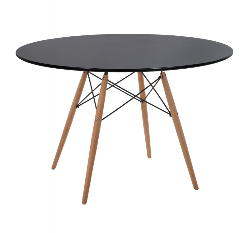 ΤΡΑΠΕΖΙ MINIMAL ΣΤΡΟΓΓΥΛΟ HM8454.02 MDF ΣΕ ΜΑΥΡΟ-ΠΟΔΙΑ ΟΞΙΑΣ ΣΕ ΦΥΣΙΚΟ Φ120Χ74Υεκ.