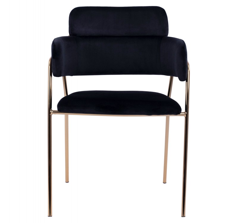 ΠΟΛΥΘΡΟΝΑΚΙ KELSO HM8521.04 ΒΕΛΟΥΔΟ ΜΑΥΡΟ & ΕΠΙΧΡΥΣΟ ΠΟΔΙ 52,5x52x80Υ εκ.