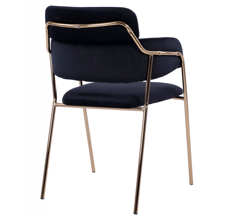 ΠΟΛΥΘΡΟΝΑΚΙ KELSO HM8521.04 ΒΕΛΟΥΔΟ ΜΑΥΡΟ & ΕΠΙΧΡΥΣΟ ΠΟΔΙ 52,5x52x80Υ εκ.