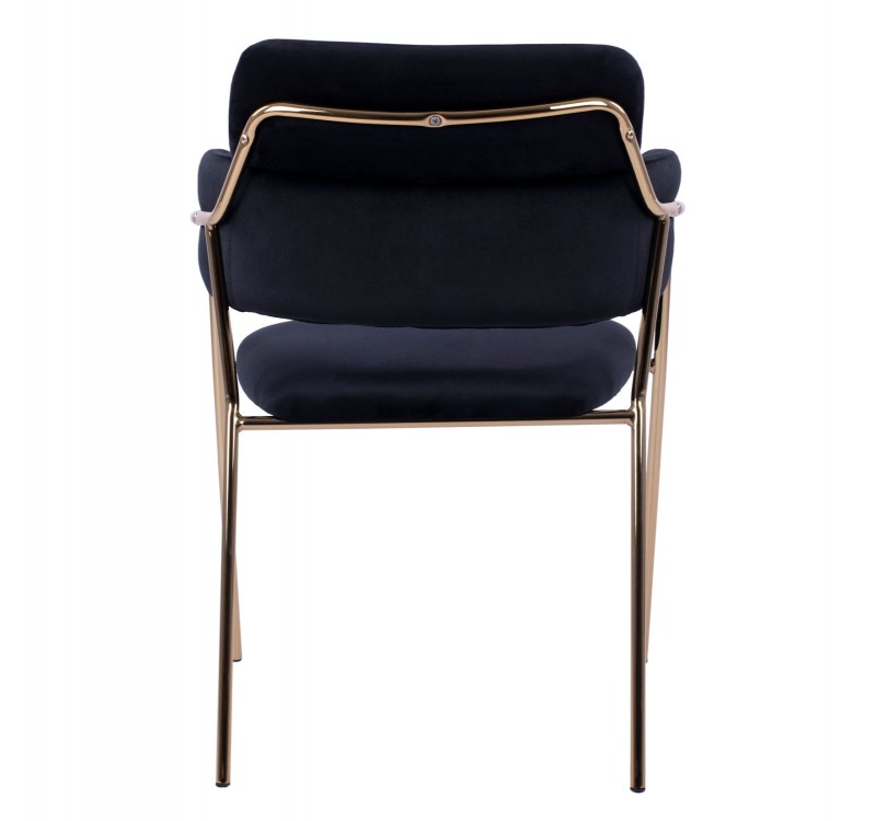 ΠΟΛΥΘΡΟΝΑΚΙ KELSO HM8521.04 ΒΕΛΟΥΔΟ ΜΑΥΡΟ & ΕΠΙΧΡΥΣΟ ΠΟΔΙ 52,5x52x80Υ εκ.