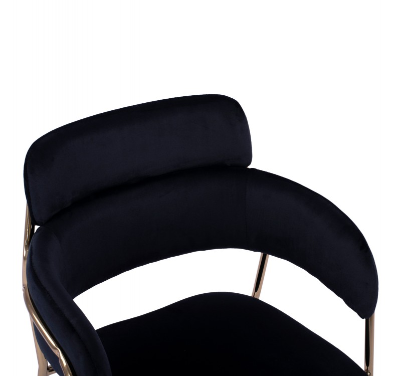 ΠΟΛΥΘΡΟΝΑΚΙ KELSO HM8521.04 ΒΕΛΟΥΔΟ ΜΑΥΡΟ & ΕΠΙΧΡΥΣΟ ΠΟΔΙ 52,5x52x80Υ εκ.