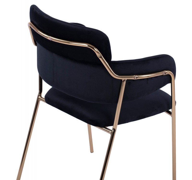 ΠΟΛΥΘΡΟΝΑΚΙ KELSO HM8521.04 ΒΕΛΟΥΔΟ ΜΑΥΡΟ & ΕΠΙΧΡΥΣΟ ΠΟΔΙ 52,5x52x80Υ εκ.