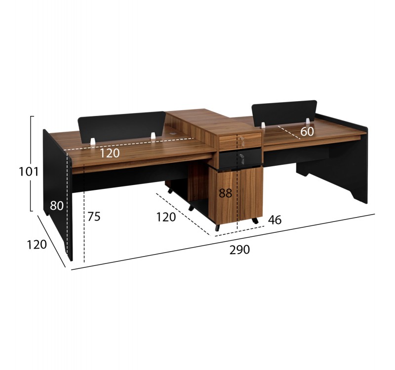 ΣΤΑΘΜΟΣ ΕΡΓΑΣΙΑΣ ΕΠΑΓΓΕΛΜΑΤΙΚΟΣ 4 ΑΤΟΜΩΝ HM2349 SUPREME 290X120X101Υ εκ.