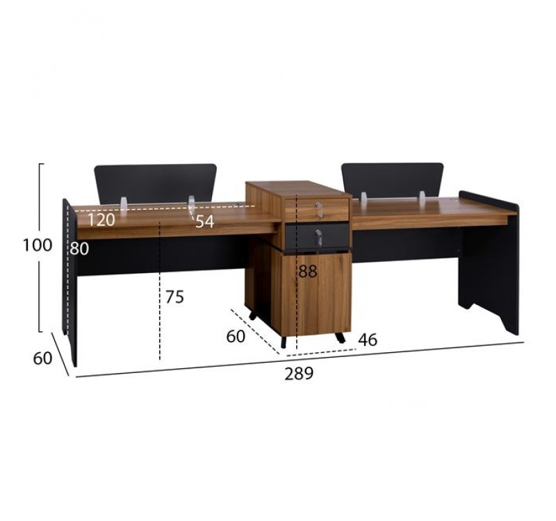 ΕΠΑΓΓΕΛΜΑΤΙΚΟΣ ΣΤΑΘΜΟΣ ΕΡΓΑΣΙΑΣ SUPREME HM2350 2 ΑΤΟΜΩΝ 289x60x100Υ εκ.