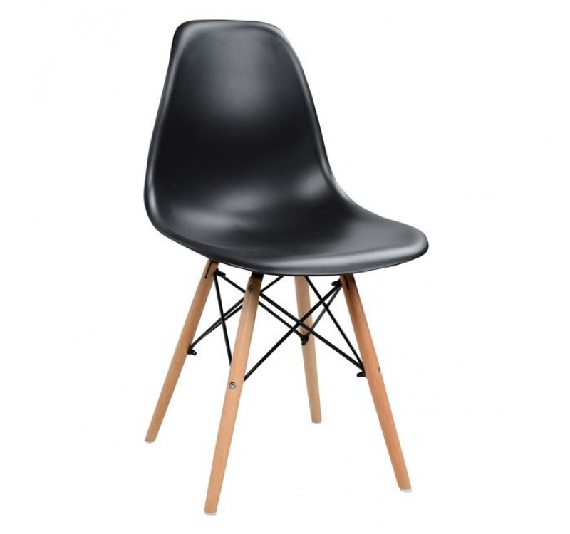 ΚΑΡΕΚΛΑ ΜΕ ΞΥΛΙΝΑ ΠΟΔΙΑ ΚΑΙ ΚΑΘΙΣΜΑ TWIST PP ΜΑΥΡΗ HM8460.02 46x50x82 εκ.