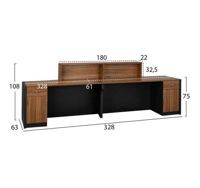 ΕΠΑΓΓΕΛΜΑΤΙΚΟ ΓΡΑΦΕΙΟ ΥΠΟΔΟΧΗΣ SUPREME 328X63X108 HM2359