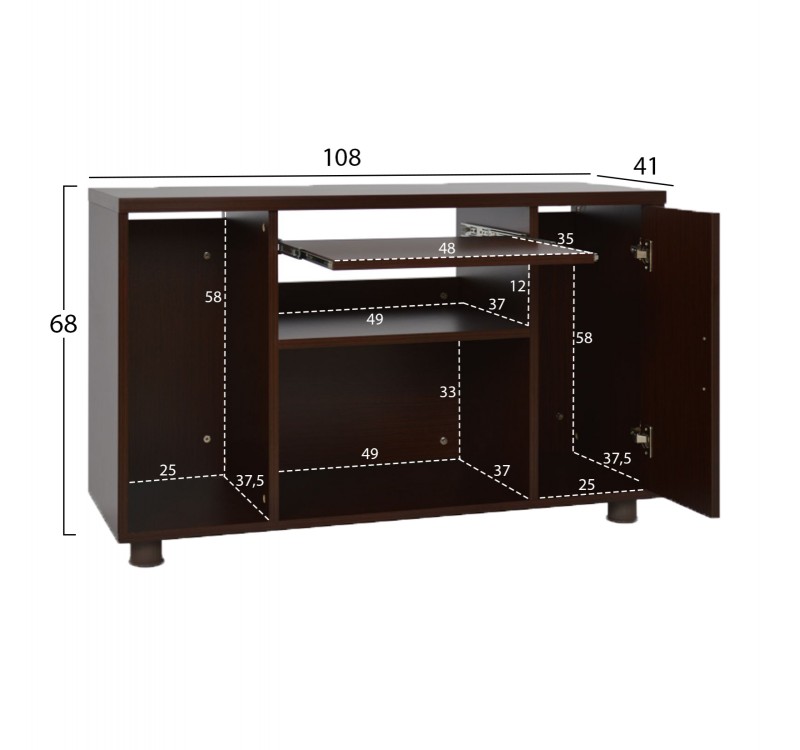 ΝΤΟΥΛΑΠΙ ΓΡΑΦΕΙΟΥ VANCE ΕΠΑΓΓΕΛΜΑΤΙΚΟ WENGE HM2051.12 108Χ41Χ68Υ εκ.