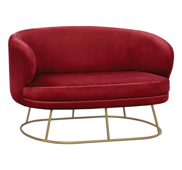 ΚΑΝΑΠΕΣ 2ΘΕΣΙΟΣ ARIEN HM8492.06 ΑΠΟ ΚΟΚΚΙΝΟ ΒΕΛΟΥΔΟ ΜΕ ΧΡΥΣΗ ΒΑΣΗ 125X80X84Y εκ.