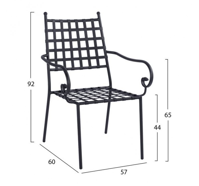 ΜΕΤΑΛΛΙΚΗ ΠΟΛΥΘΡΟΝΑ KENNEDY HM5171.11 ΣΕ ΜΑΥΡΗ ΑΠΟΧΡΩΣΗ 57x60x92Y