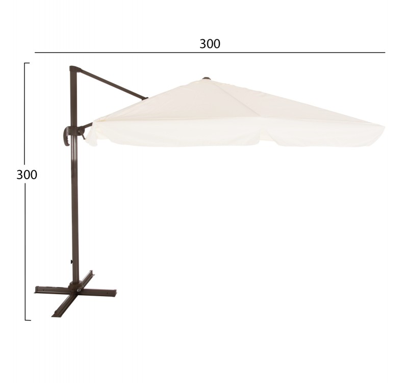 ΟΜΠΡΕΛΑ ΕΠΑΓΓΕΛΜΑΤΙΚΗ SHADER ALU ΚΡΕΜΑΣΤΗ 3X3 360 ΜΟΙΡΩΝ ME ΕΚΡΟΥ ΠΑΝΙ HM6025.01