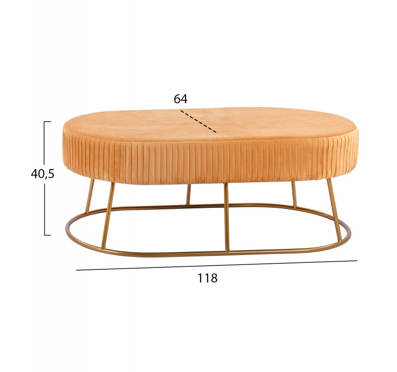 ΣΚΑΜΠΟ ΠΑΓΚΑΚΙ ALINAFE HM8635.09 ΑΠΟ ΧΡΥΣΟ ΒΕΛΟΥΔΟ ΜΕ ΧΡΥΣΗ ΒΑΣΗ 118Χ64Χ40,5Y εκ.