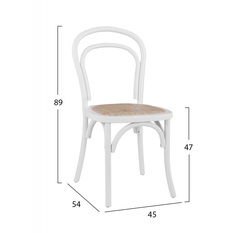 ΞΥΛΙΝΗ ΚΑΡΕΚΛΑ ΒΙΕΝΝΗΣ ALIYAH ΣΤΟΙΒΑΖΟΜΕΝΗ ΑΠΟ ΞΥΛΟ ΟΞΙΑΣ ΣΕ ΛΕΥΚΟ ΜΑΤ HM8644.03 45x54x89