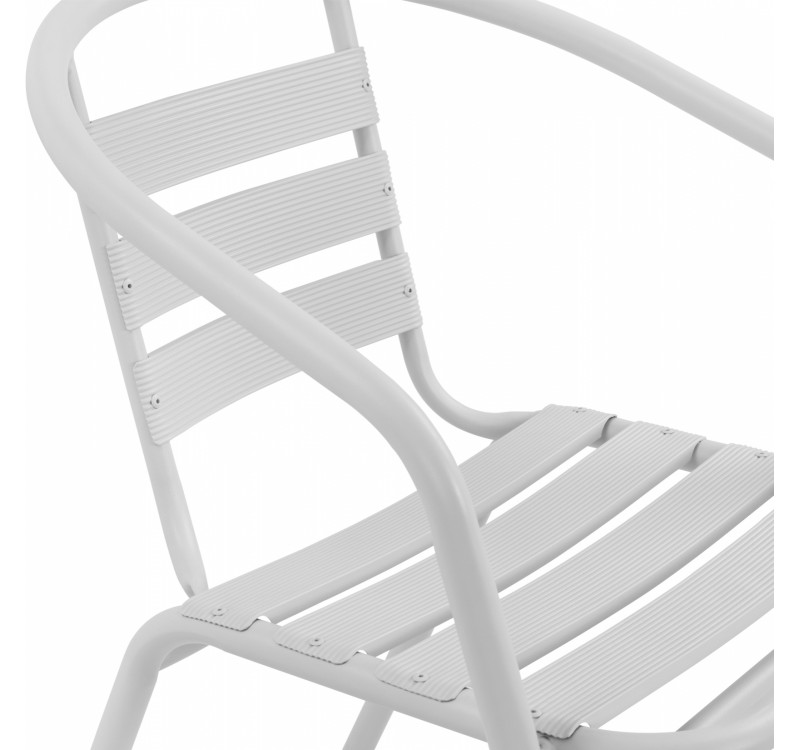 ΠΟΛΥΘΡΟΝΑ LAURA ΜΕΤΑΛΛΙΚΗ ΛΕΥΚΗ ΜΕ ΦΕΤΕΣ ΑΛΟΥΜΙΝΙΟΥ HM5037.02 54x59x73Υ εκ.