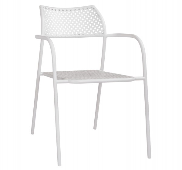 ΚΑΡΕΚΛΑ ΜΕΤΑΛΛΙΚΗ ΛΕΥΚΗ THETIS HM5173.12 55x57x79 cm