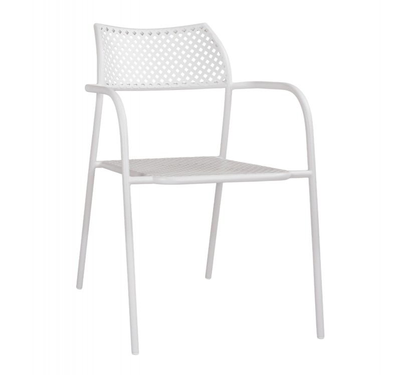 ΚΑΡΕΚΛΑ ΜΕΤΑΛΛΙΚΗ ΛΕΥΚΗ THETIS HM5173.12 55x57x79 cm