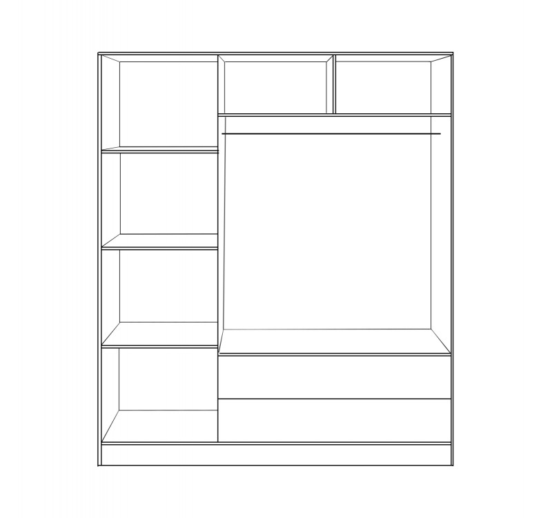 ΝΤΟΥΛΑΠΑ 3ΦΥΛΛΗ CARLY HM384.04 ΜΕ ΔΥΟ ΣΥΡΤΑΡΙΑ SONAMA-ΓΚΡΙ 150X55Χ180Υεκ.