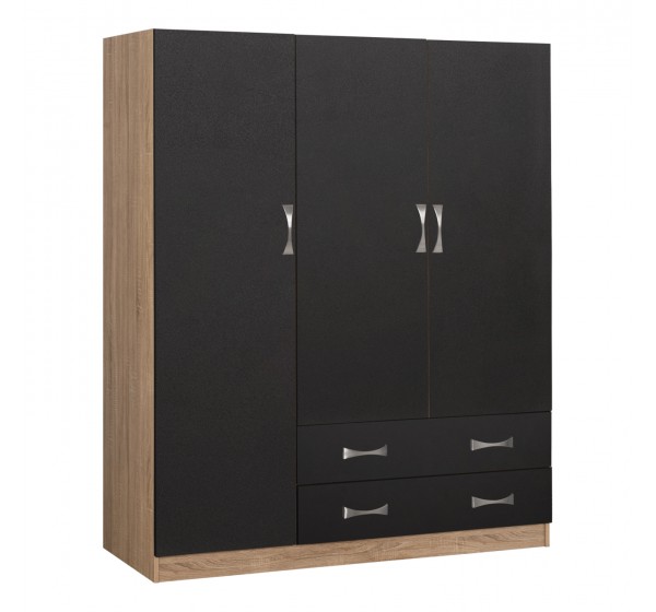 ΝΤΟΥΛΑΠΑ 3ΦΥΛΛΗ CARLY HM384.04 ΜΕ ΔΥΟ ΣΥΡΤΑΡΙΑ SONAMA-ΓΚΡΙ 150X55Χ180Υεκ.