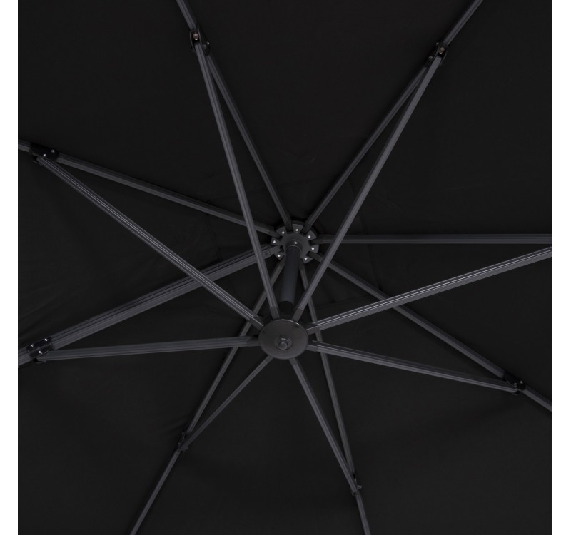 ΟΜΠΡΕΛΑ SHADER HM6025.03 ALU ΕΠΑΓΓΕΛΜΑΤΙΚΗ ΚΡΕΜΑΣΤΗ 3X3 360 ΜΟΙΡΩΝ ME ΜΑΥΡΟ ΑΚΡΥΛΙΚΟ ΠΑΝΙ