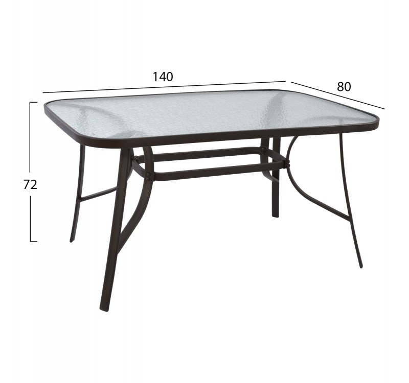 ΣΕΤ ΤΡΑΠΕΖΑΡΙΑΣ 5TMX ΤΡΑΠΕΖΙ 140Χ80Χ72Υεκ.ΚΑΙ 4 ΠΟΛΥΘΡΟΝΕΣ ΜΕΤΑΛΛΟ ΚΑΦΕ HM10562.02